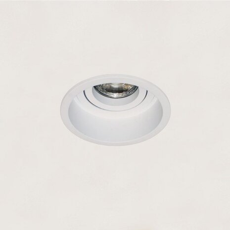 LCB LED Europe  Inbouwspot armatuur IP20 - REX 92MM - Matt Wit - 1-Lichts | GU10 Fitting - Kantelbaar 30° - Zaagmaat 86MM