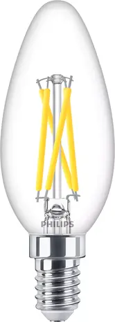 Philips LED Verlichting | Officieel distributeur MASTER LED E14 Kaars Filament Helder 2.5W 340lm - 922-927 Dim To Warm | Beste Kleurweergave - Dimbaar - Vervangt 25W