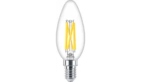 Philips LED Lamp - MASTER - E14 Kaars Filament Helder - 3.4W 470lm - 922-927 Dim To Warm - Dimbaar | Beste Kleurweergave