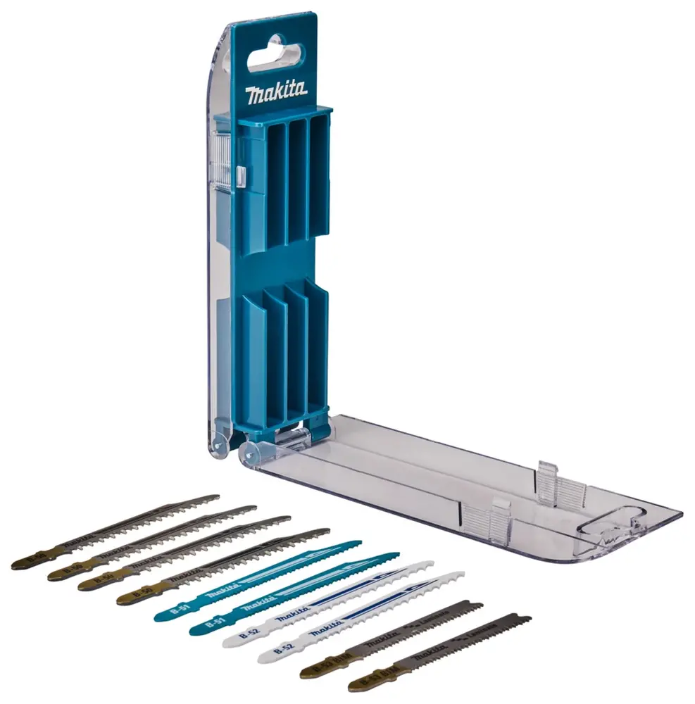Makita: Professioneel Gereedschap voor de elektricien Decoupeerzaagbladenset B-44426 - 10-delig - HCS/HSS - Voor Hout & Metaal - T-schacht