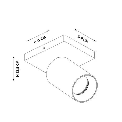 KS VERLICHTING Opbouwspot LYNN 1 - GU10 Fitting - Max. 7,5W LED - 360° Draaibaar & 90° Kantelbaar - Gun Metal - Plafond-/Wandmontage