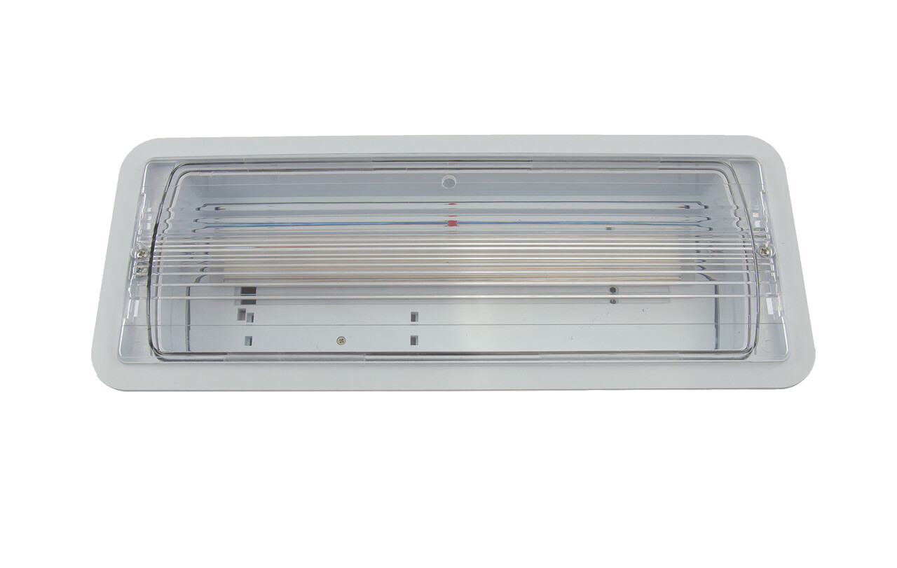 Macbright LED Noodverlichting inbouw armatuur IP20 - Transpartant Continu - 4W 320Lm 5000K | IK08 - Zelftest - Type TIC -N/N 4W 840 PT - 420x130mm - Zonder Pictogram