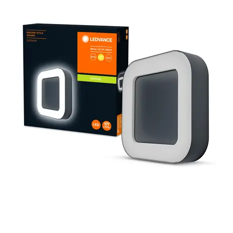 Ledvance Zakelijk: Professionele LED Verlichting & Armaturen | voor de installateur LED Wandlamp - Endura Stijl Vierkant - Donker Grijs - 13.5W 480lm - 3000K Warm Wit