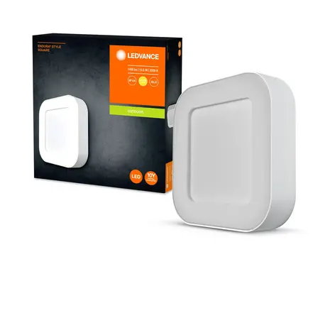 Ledvance Zakelijk: Professionele LED Verlichting & Armaturen | voor de installateur LED Wandlamp - Endura Stijl Vierkant - Wit - 13.5W 600lm - 3000K Warm Wit