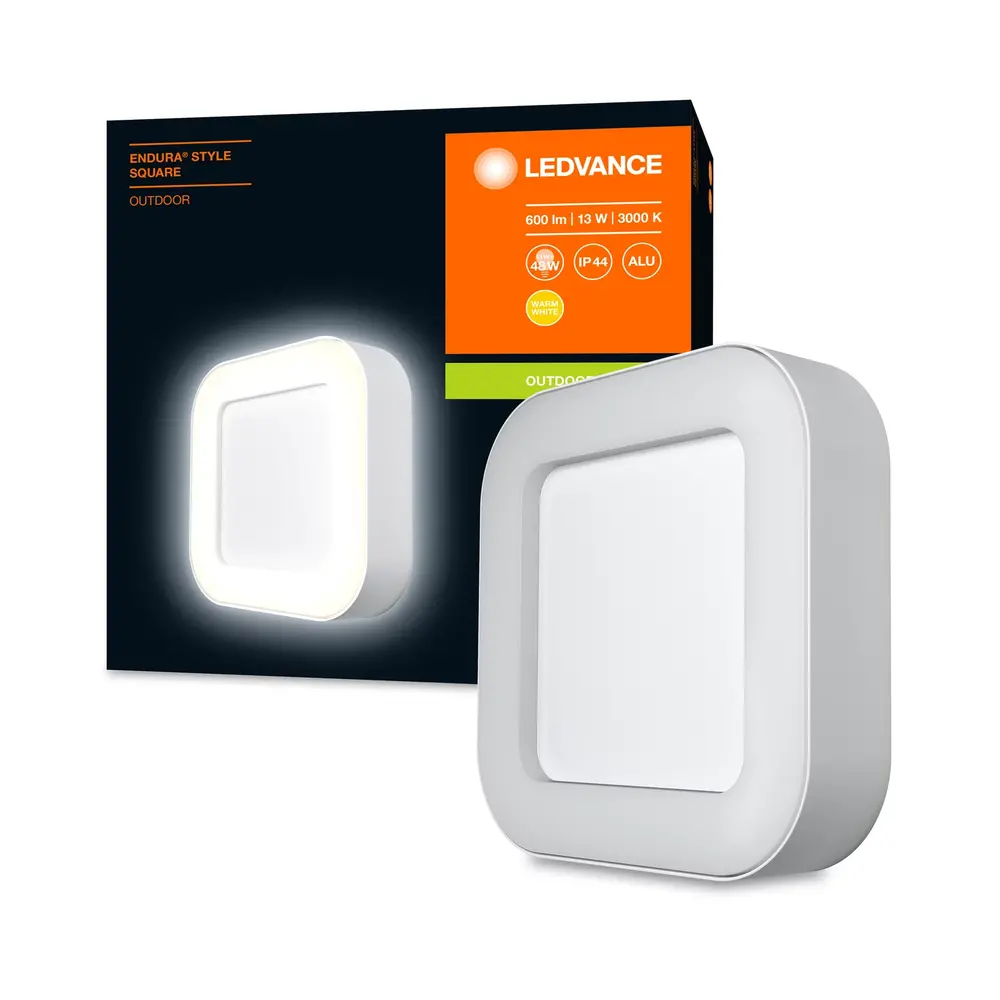 Ledvance Zakelijk: Professionele LED Verlichting & Armaturen | voor de installateur LED Wandlamp - Endura Stijl Vierkant - Wit - 13.5W 600lm - 3000K Warm Wit