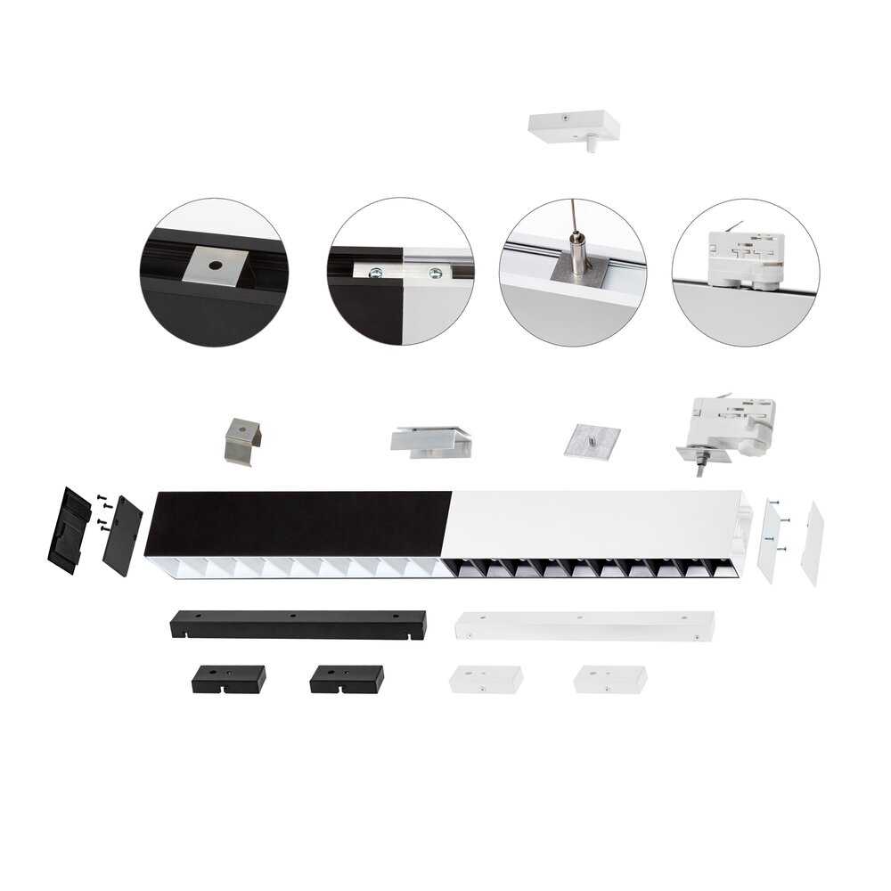 Spectrum voor de installateur LED Modern Pendel armatuur Up Down - Allday Zwart - 168cm - 72W 9135Lm | 3000k 930 Warm Wit Spectrum voor de installateur LED Modern Pendel armatuur Up Down - Allday Zwart - 168cm - 72W 9135Lm | 3000k 930 Warm Wit