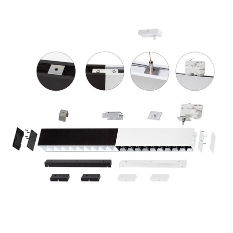 Spectrum voor de installateur LED Modern Pendel armatuur Up Down - Allday Zwart - 168cm - 72W 9135Lm | 3000k 930 Warm Wit Spectrum voor de installateur LED Modern Pendel armatuur Up Down - Allday Zwart - 168cm - 72W 9135Lm | 3000k 930 Warm Wit