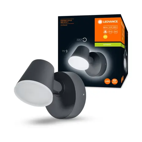 Ledvance Zakelijk: Professionele LED Verlichting & Armaturen | voor de installateur LED Wandlamp - Endura Stijl Midi - Donker Grijs - 13.5W 800lm - 3000K Warm Wit Ledvance Zakelijk: Professionele LED Verlichting & Armaturen | voor de installateur LED Wandlamp - Endura Stijl Midi - Donker Grijs - 13.5W 800lm - 3000K Warm Wit