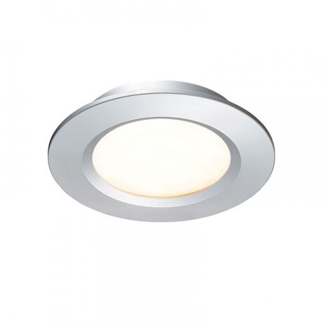 LCB LED Europe  12V Inbouwspot IP44 -  Meubelspot Dimbaar - Modena Zilver 68MM - 3W  190Lm - 2700K 827 Warm Wit | Zaagmaat 60MM - Extra slim 14MM