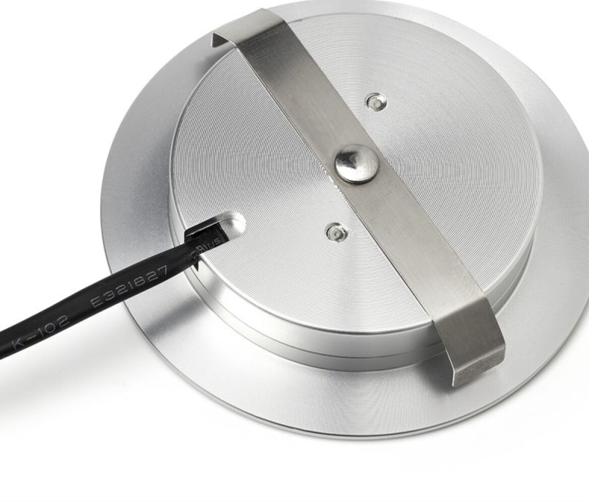 LCB LED Europe  12V Inbouwspot IP44 -  Meubelspot Dimbaar - Modena Zilver 68MM - 3W  190Lm - 2700K 827 Warm Wit | Zaagmaat 60MM - Extra slim 14MM