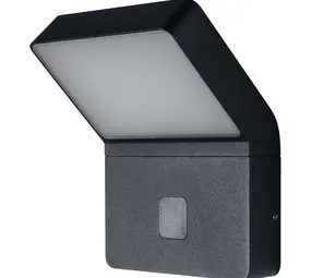 Ledvance Zakelijk: Professionele LED Verlichting & Armaturen LED Wandlamp - Endura Stijl Wide - Donker Grijs - 12W 750lm - 3000K Warm Wit | Bewegings- en lichtsensor