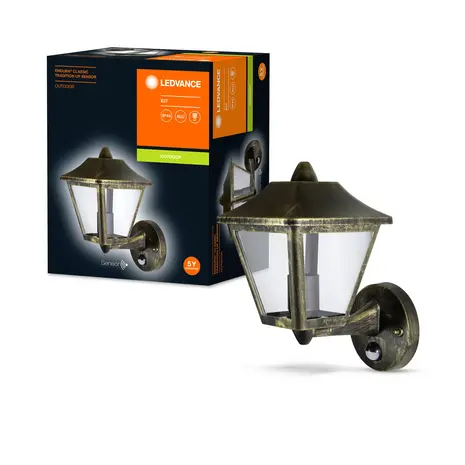 Ledvance LED Wandlamp - Endura Classic Traditioneel Patina - E27 - Goud | Bewegings- en lichtsensor Ledvance LED Wandlamp - Endura Classic Traditioneel Patina - E27 - Goud | Bewegings- en lichtsensor
