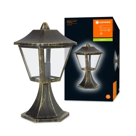 Ledvance Zakelijk: Professionele LED Verlichting & Armaturen | voor de installateur LED Tuinlamp - Endura Classic - Zwart-Goud - E27 - 33cm | Traditioneel Ledvance Zakelijk: Professionele LED Verlichting & Armaturen | voor de installateur LED Tuinlamp - Endura Classic - Zwart-Goud - E27 - 33cm | Traditioneel