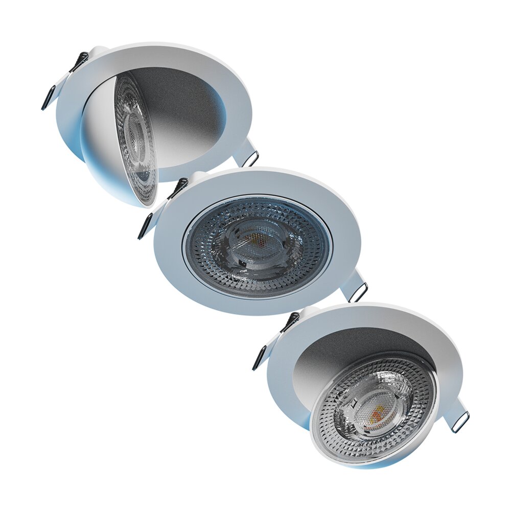 LED Inbouwspot - MOBILO - 6.5W - CCT 3000K/4000K/6000K - 130 lm/W - IP20 - 36° Bundel - Ø105x35mm - Wit LED Inbouwspot - MOBILO - 6.5W - CCT 3000K/4000K/6000K - 130 lm/W - IP20 - 36° Bundel - Ø105x35mm - Wit