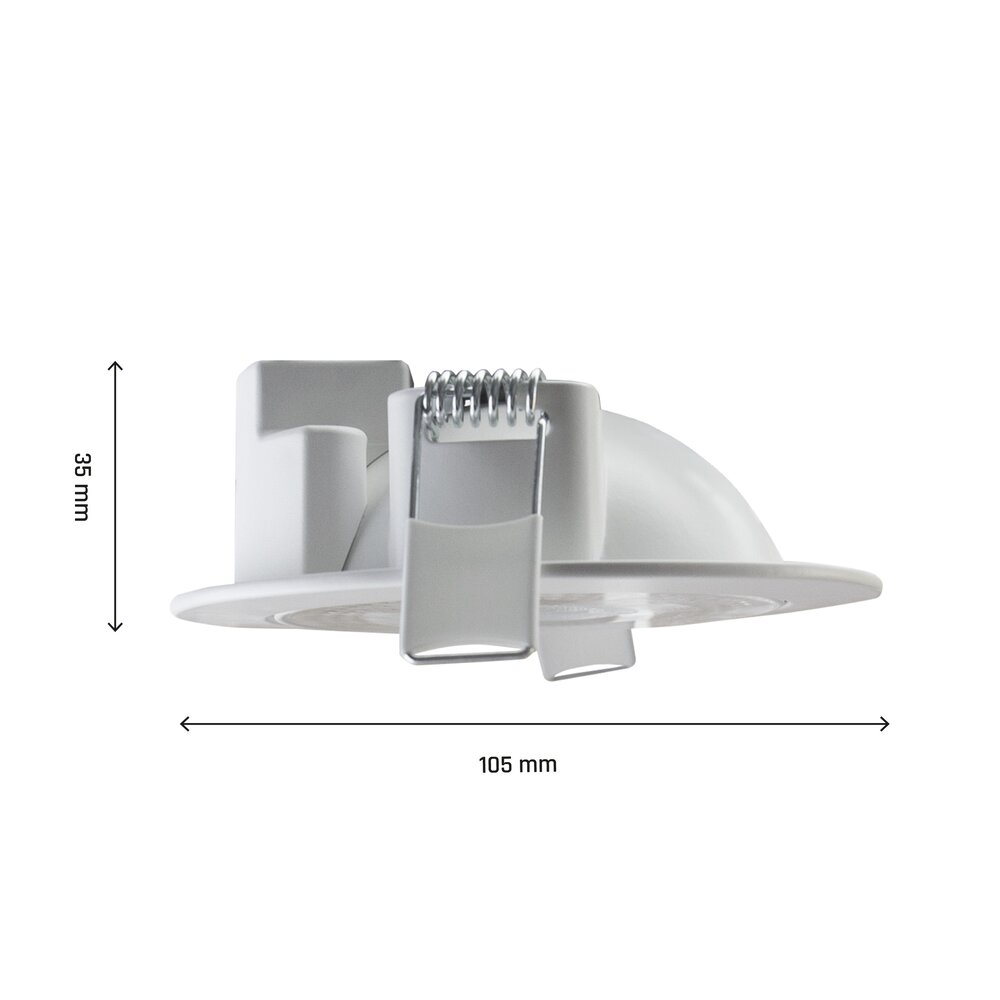 LED Inbouwspot - MOBILO - 6.5W - CCT 3000K/4000K/6000K - 130 lm/W - IP20 - 36° Bundel - Ø105x35mm - Wit LED Inbouwspot - MOBILO - 6.5W - CCT 3000K/4000K/6000K - 130 lm/W - IP20 - 36° Bundel - Ø105x35mm - Wit