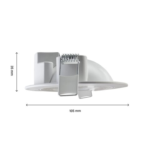 LED Inbouwspot - MOBILO - 6.5W - CCT 3000K/4000K/6000K - 130 lm/W - IP20 - 36° Bundel - Ø105x35mm - Wit LED Inbouwspot - MOBILO - 6.5W - CCT 3000K/4000K/6000K - 130 lm/W - IP20 - 36° Bundel - Ø105x35mm - Wit
