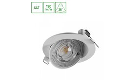 LED Inbouwspot - MOBILO - 6.5W - CCT 3000K/4000K/6000K - 130 lm/W - IP20 - 36° Bundel - Ø105x35mm - Wit LED Inbouwspot - MOBILO - 6.5W - CCT 3000K/4000K/6000K - 130 lm/W - IP20 - 36° Bundel - Ø105x35mm - Wit