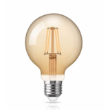 LED Filament lamp XL Dimbaar - E27 Fitting G125 - 4W 380Lm  -  2200K Extra Warm Wit | Amber Gemeleerd Glas 12,5 cm