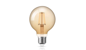 LED Filament lamp XL Dimbaar - E27 Fitting G125 - 4W 380Lm  -  2200K Extra Warm Wit | Amber Gemeleerd Glas 12,5 cm