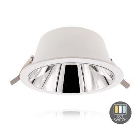 LED Downlight - Wit 180MM  - 16W 1559Lm - CCT 830-840-850 Multi Color Switch  |  Zaagmaat 160MM + Eurostekker 1.5m