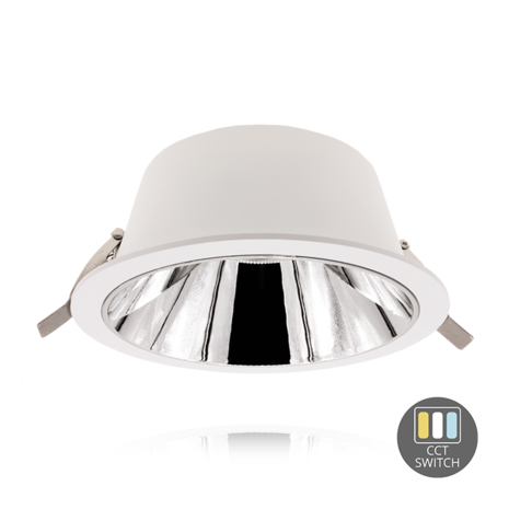 LED Downlight - Wit 180MM  - 16W 1559Lm - CCT 830-840-850 Multi Color Switch  |  Zaagmaat 160MM + Eurostekker 1.5m LED Downlight - Wit 180MM  - 16W 1559Lm - CCT 830-840-850 Multi Color Switch  |  Zaagmaat 160MM + Eurostekker 1.5m