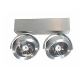LED Opbouwspot Zilver  Dutchess 2-lichts - 13W 2860Lm - 2700K 827 Warm Wit  | Dimbaar - 25 × 6 × 19 cm