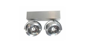 LED Opbouwspot Zilver  Dutchess 2-lichts - 13W 2860Lm - 2700K 827 Warm Wit  | Dimbaar - 25 × 6 × 19 cm LED Opbouwspot Zilver  Dutchess 2-lichts - 13W 2860Lm - 2700K 827 Warm Wit  | Dimbaar - 25 × 6 × 19 cm
