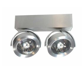 LED Opbouwspot Zilver  Dutchess 2-lichts - 13W 2860Lm - 2700K 827 Warm Wit  | Dimbaar - 25 × 6 × 19 cm