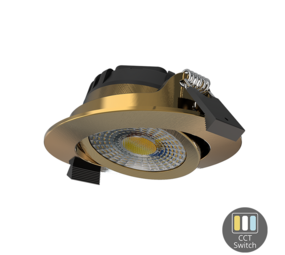 LCB LED Europe  LED Inbouwspot IP65 - 82MM Goud Messing - 6W 580Lm  - CCT 827 - 830 - 840 Multi Color Switch | Zaagmaat 67MM Triac Dimbaar - Inclusief Lasdoos