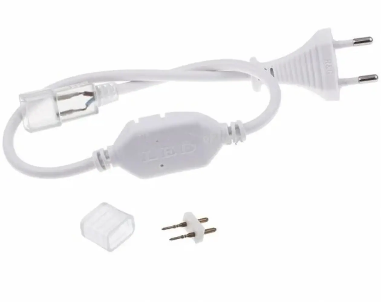 LCB LED Lichtslang V3 - 9MM Toebehoren | Aansluitstekker - Voeding met eurostekker 230v - Incl. Eind kap LCB LED Lichtslang V3 - 9MM Toebehoren | Aansluitstekker - Voeding met eurostekker 230v - Incl. Eind kap