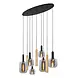 LED Plafondlamp Hanglamp - JOANET Ovaal 9-Lichts - Zwart Goud Messing – Dimbaar – 130x35 cm | Designlamp 6x E27 3x GU10 Fitting LED Plafondlamp Hanglamp - JOANET Ovaal 9-Lichts - Zwart Goud Messing – Dimbaar – 130x35 cm | Designlamp 6x E27 3x GU10 Fitting