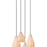 Lucide LED Hanglamp - CINZIA - Ø55,5cm – 4x E27 – Porselein – Dimbaar – Wit – Geschikt voor LED – Verstelbaar – Plafondlamp voor Binnen