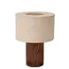 LED Tafellamp - TACHINA – Hout & Linnen – 1x E14 Fitting – Ø15cm – Niet dimbaar – Geschikt voor LED – Binnenverlichting – Natuurlijke look