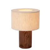 LED Tafellamp - TACHINA – Hout & Linnen – 1x E14 Fitting – Ø15cm – Niet dimbaar – Geschikt voor LED – Binnenverlichting – Natuurlijke look LED Tafellamp - TACHINA – Hout & Linnen – 1x E14 Fitting – Ø15cm – Niet dimbaar – Geschikt voor LED – Binnenverlichting – Natuurlijke look