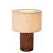 LED Tafellamp - TACHINA – Hout & Linnen – 1x E14 Fitting – Ø15cm – Niet dimbaar – Geschikt voor LED – Binnenverlichting – Natuurlijke look