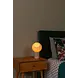 Lucide LED Tafellamp - DAVIN - Ø15cm - 1x E27 Fitting - Opalen Glas - Travertin Voet - Binnenverlichting - Niet Dimbaar