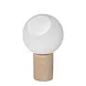 Lucide LED Tafellamp - DAVIN - Ø15cm - 1x E27 Fitting - Opalen Glas - Travertin Voet - Binnenverlichting - Niet Dimbaar