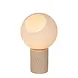 Lucide LED Tafellamp - DAVIN - Ø15cm - 1x E27 Fitting - Opalen Glas - Travertin Voet - Binnenverlichting - Niet Dimbaar