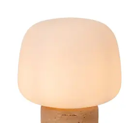 LED Tafellamp - ANSTON - Ø22cm – Opaal Glas – E14 Fitting – Geschikt voor LED – Binnenverlichting – Moderne Woonkamerlamp