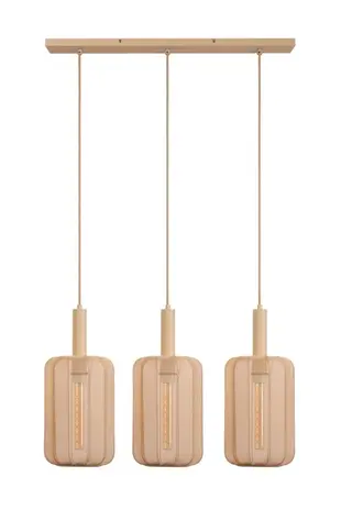 Lucide LED Tafellamp - CORINA - 3xE27 - Verstelbaar - Geschikt voor LED - Dimbaar - L90xB22xH185cm - Crème - Textiel - Binnenverlichting