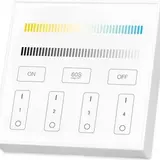 Mi-Light LED Wandbediening Miboxer - TW Tunable White Dual White - Wit Opbouw 86x86MM - 4 zones | RF 2.4Ghz - Lichtkleur bedienbaar en Dimbaar | Draadloos 3V AAA batterij