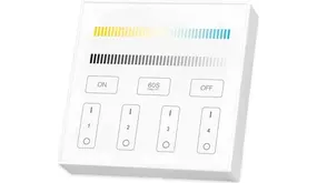 Mi-Light LED Wandbediening Miboxer - TW Tunable White Dual White - Wit Opbouw 86x86MM - 4 zones | RF 2.4Ghz - Lichtkleur bedienbaar en Dimbaar | Draadloos 3V AAA batterij