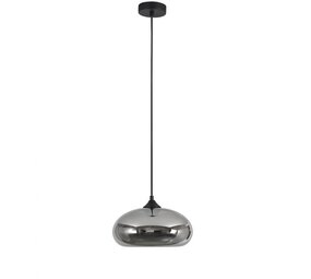 Artdelight LED Hanglamp Pendel E27 - PARADISE Smoked Grijs - 1-Lichts - 28x14cm | E27 Fitting - HL PARADISE GR