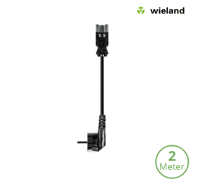 Wieland GST18i3 - 3-polige haakse aansluitstekker zwart - Male connector | 2 meter - 3Pins - 3×1.5mm2