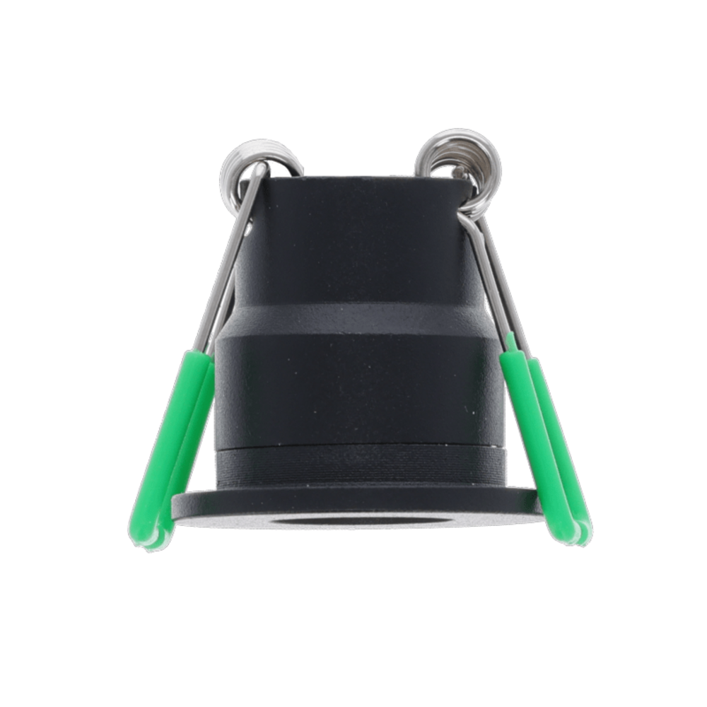 LCB LED Europe  LED inbouwspot 12v - Zwart Veranda Mini 35MM - 3W  240Lm - 2700K 827 Warm Wit  |  28MM Zaagmaat - incl. 2 meter kabel