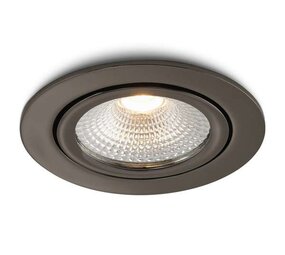 LCB LED Europe  LED Inbouwspot 85mm - IP54 Gun Metal - 5W 450lm -  2700K Warm wit |  Geschikt voor badkamer Zaagmaat 75mm - Dimbaar 230v