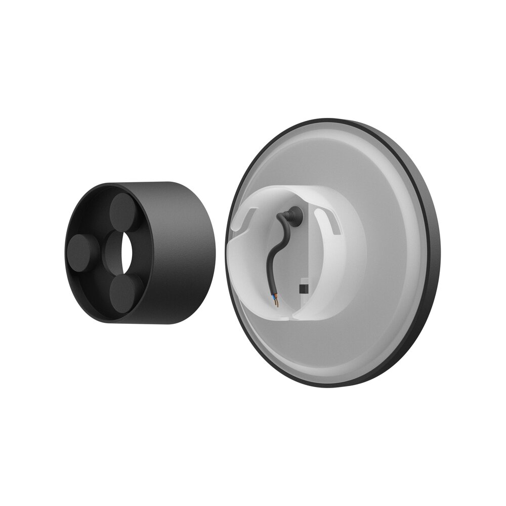 LED Wandlamp - PIATTA 9W CCT - 230V - IP44 - 120x47mm Zwart Rond - Verstelbare Lichtkleur (3000/4000/6000K) voor Binnen en Buiten LED Wandlamp - PIATTA 9W CCT - 230V - IP44 - 120x47mm Zwart Rond - Verstelbare Lichtkleur (3000/4000/6000K) voor Binnen en Buiten