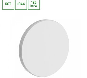 LED Wandlamp - PIATTA 9W CCT - 230V - IP44 - 120x47mm Wit Rond - Verstelbare Lichtkleur (3000/4000/6000K) voor Binnen en Buiten