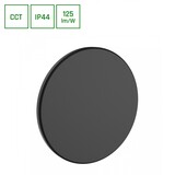 LED Wandlamp - PIATTA 12W CCT - 230V - IP44 - 180x47mm Zwart Rond - Verstelbare Lichtkleur (3000/4000/6000K) voor Binnen en Buiten LED Wandlamp - PIATTA 12W CCT - 230V - IP44 - 180x47mm Zwart Rond - Verstelbare Lichtkleur (3000/4000/6000K) voor Binnen en Buiten