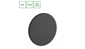 LED Wandlamp - PIATTA 12W CCT - 230V - IP44 - 180x47mm Zwart Rond - Verstelbare Lichtkleur (3000/4000/6000K) voor Binnen en Buiten LED Wandlamp - PIATTA 12W CCT - 230V - IP44 - 180x47mm Zwart Rond - Verstelbare Lichtkleur (3000/4000/6000K) voor Binnen en Buiten